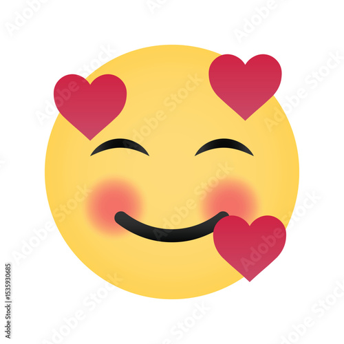 Blushing smiling face emoji with closed eyes