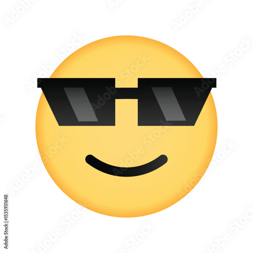 Cool face emoji wearing sunglasses illustration