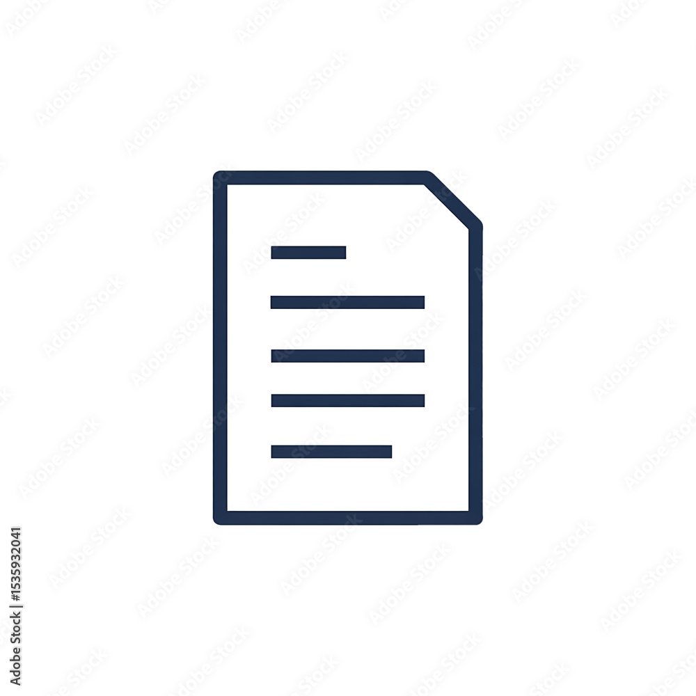 A document icon with horizontal lines and a folded corner on a black background in simple style on transparent background A document icon with horizontal lines and a folded corner on a black background in simple style on transparent background