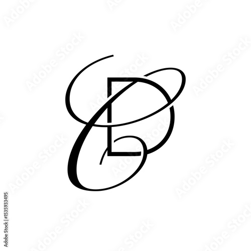 initial letter D with c script logo