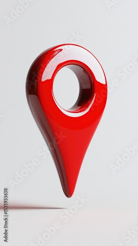 3D Red Long Pointer Object on Isolated Portrait Background