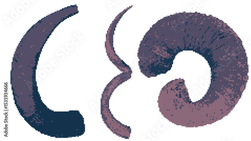 Horn collection pixel art