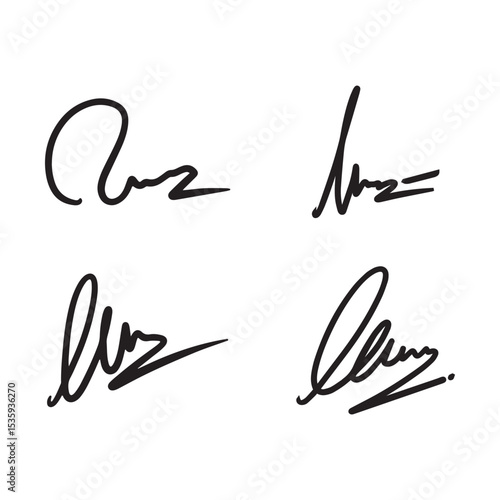 Signature Icon Set Vector Design.