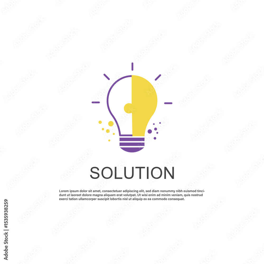 Solution And Bulb Banner Vector Design. Solution And Bulb Banner Vector Design.