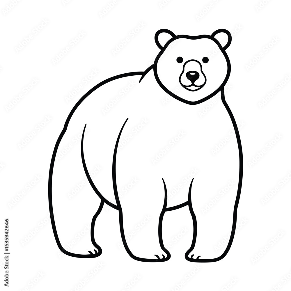 Full body bear vector illustration on white background Full body bear vector illustration on white background