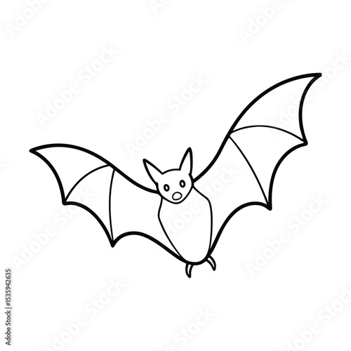 Full body bat flying vector illustration on white background