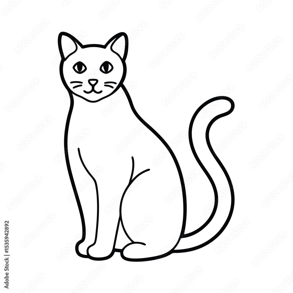 Full body cat sitting vector illustration on white background Full body cat sitting vector illustration on white background
