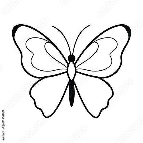 Full body butterfly vector illustration on white background