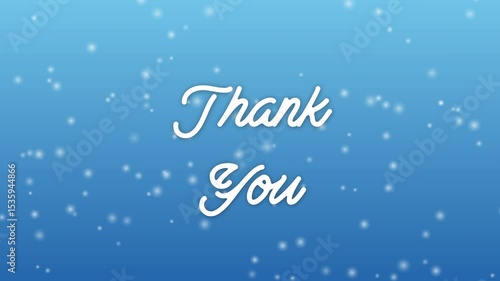 Sparkling Thank You Animation with Glowing Text, Confetti, and Cosmic Starry Background in Blue Theme for Celebrations, Presentations, or Outro Videos with Glitter Particle Effects Looping Seamlessly