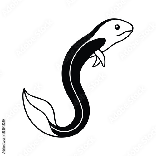 Full body eel vector illustration on white background