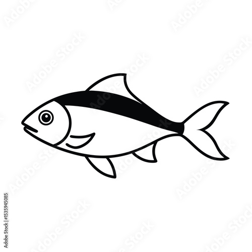 Full body fish vector illustration on white background