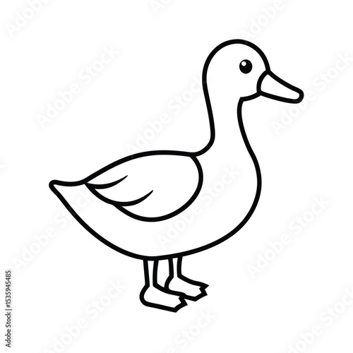 Full body duck vector illustration on white background