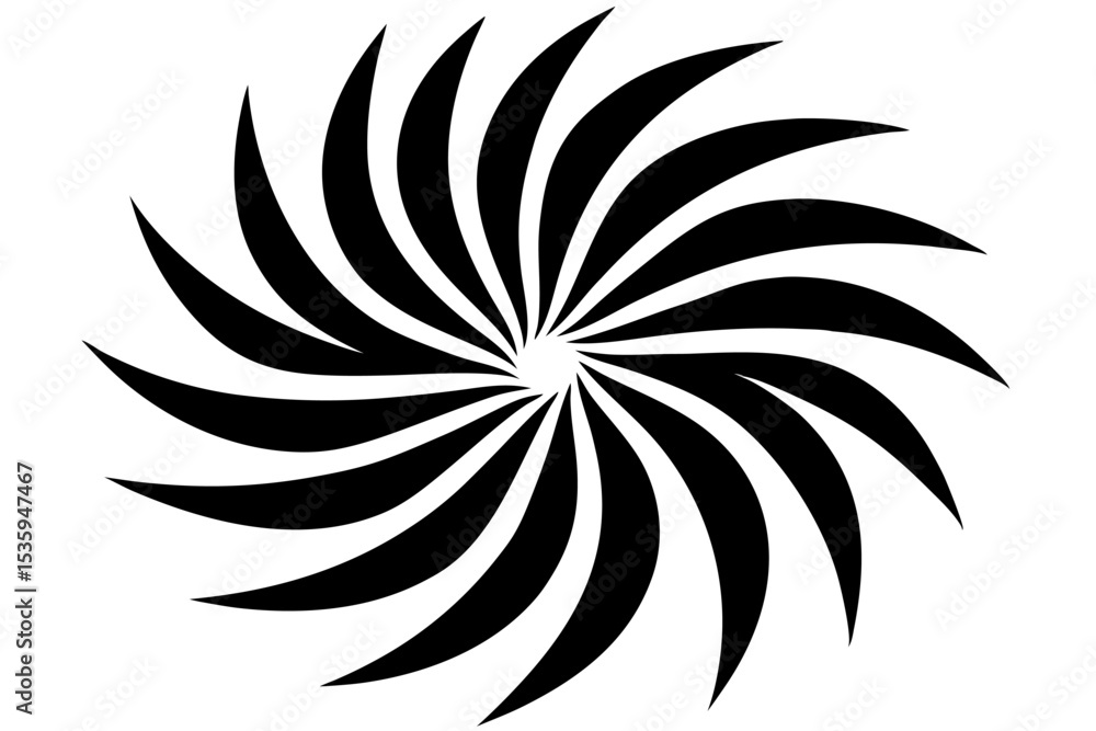 Fototapeta premium Abstract Black and White Circular Swirl Graphic spiral