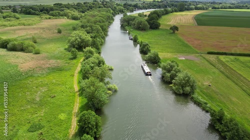 River Thames aerial view near Goring