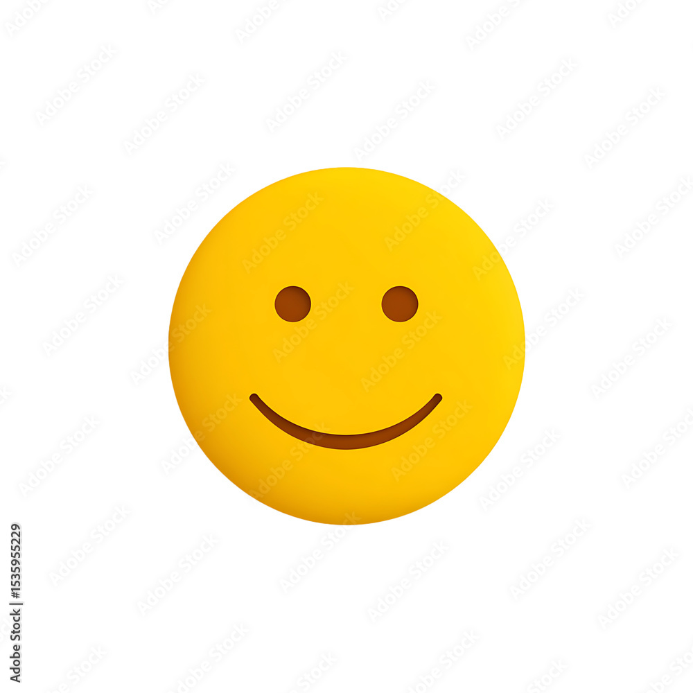 Fototapeta premium A simple yellow smiley face with dark eyes and a curved mouth on a black background image isolated on transparent background