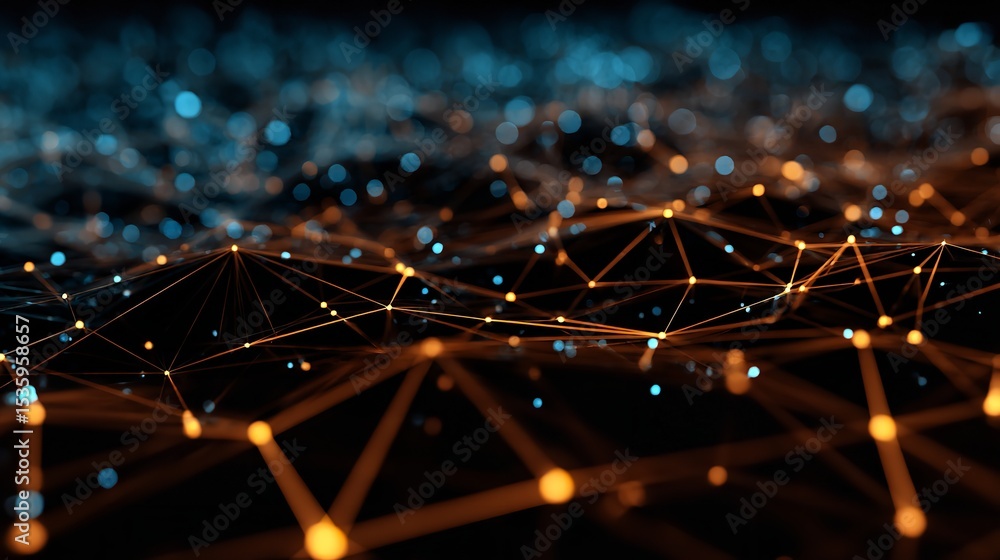 Obraz premium Abstract Technology Background with Polygonal Tech Shapes