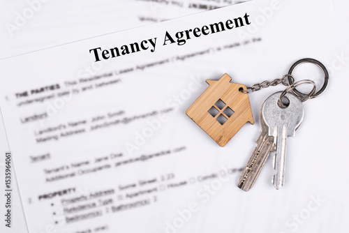 Tenancy Agreement contract. Short and long term rentals in England, United Kingdom (UK) or Great Britain, housing searching crisis, signing lease agreement, and rising prices.