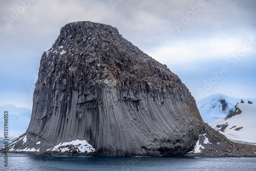 Huge Basalt Column Edinburgh Rock near Half Moon Island, South Shetland-Islands, Antarctica