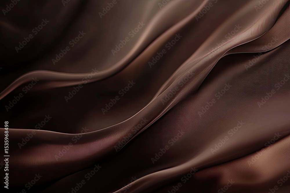Obraz premium Deep brown fabric folds in soft, elegant drapes