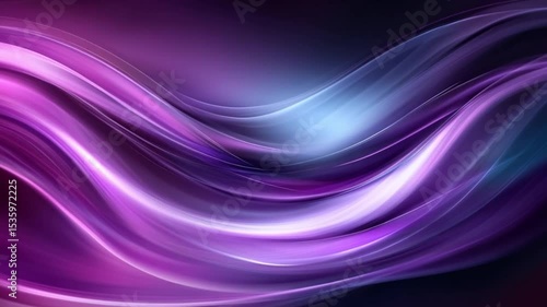 Abstract flowing purple and blue light streaks creating a dynamic wave pattern