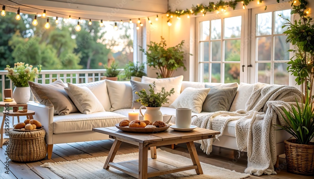 Fototapeta premium Cozy outdoor living room