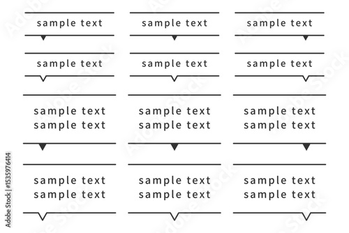 シンプルなテキスト囲みライン素材セット	