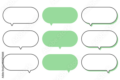 シンプルな角丸吹き出し素材セット