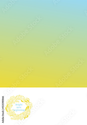Greetingcard_Message;Bright new beginnings,Mimosa Wreath｜グリーティングカード_ミモザのリース；メッセージ,新たな始まりに明るさを  