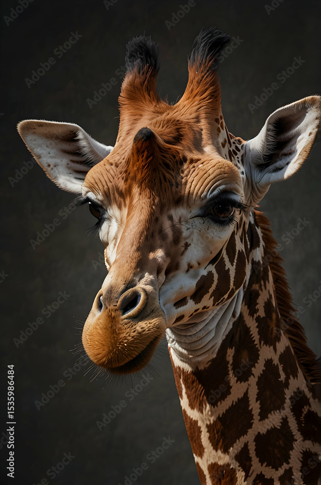 Fototapeta premium Giraffe Eye and Ossicones
