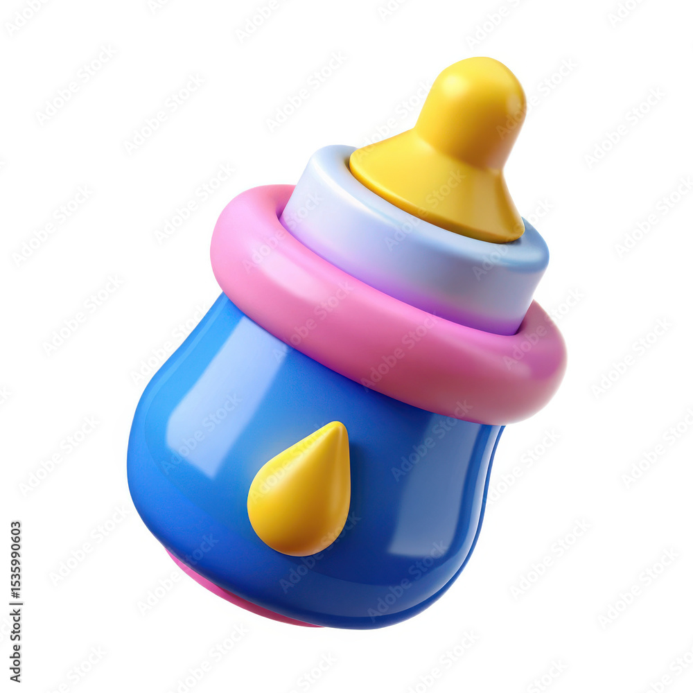 Fototapeta premium 3d baby bottle model isolated on white background