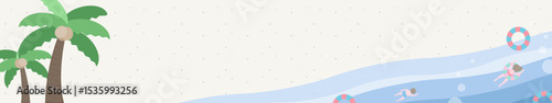 야자수가 있는 해수욕장에서 여름 바캉스