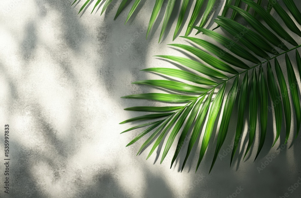 Obraz premium Coconut palm leaf realistic shadow overlay,