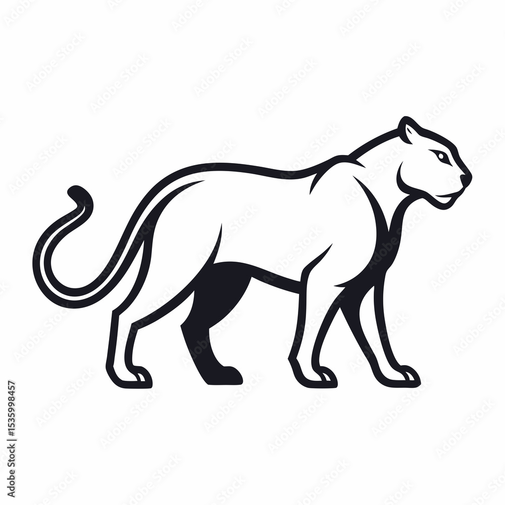 Obraz premium Panther on white background