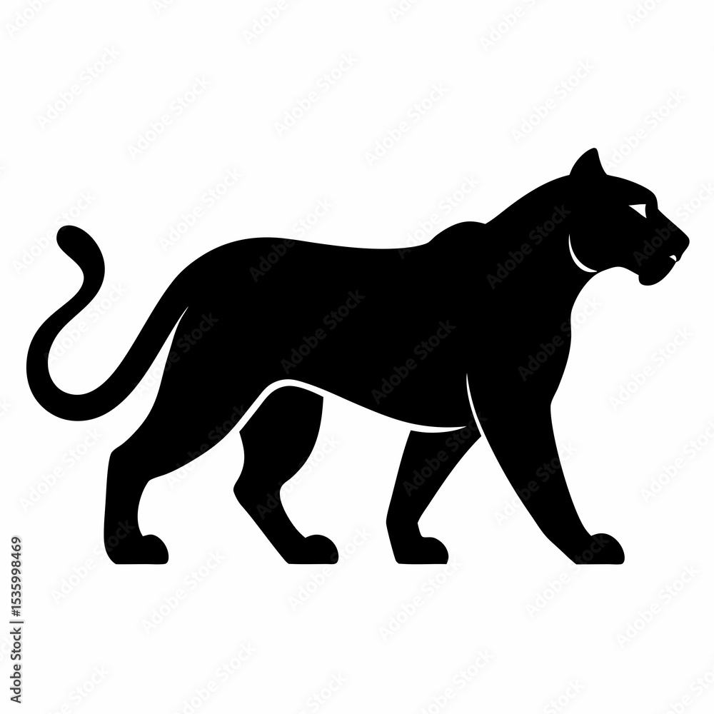 Fototapeta premium Panther on white background