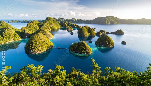 the beautiful landscape of Raja Ampat; hyper-realistic; hyper-detail.