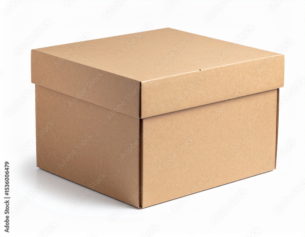 Recycled Brown Box Isolated on White Background for Eco-Friendly Packaging Mockup Recycled Brown Box Isolated on White Background for Eco-Friendly Packaging Mockup