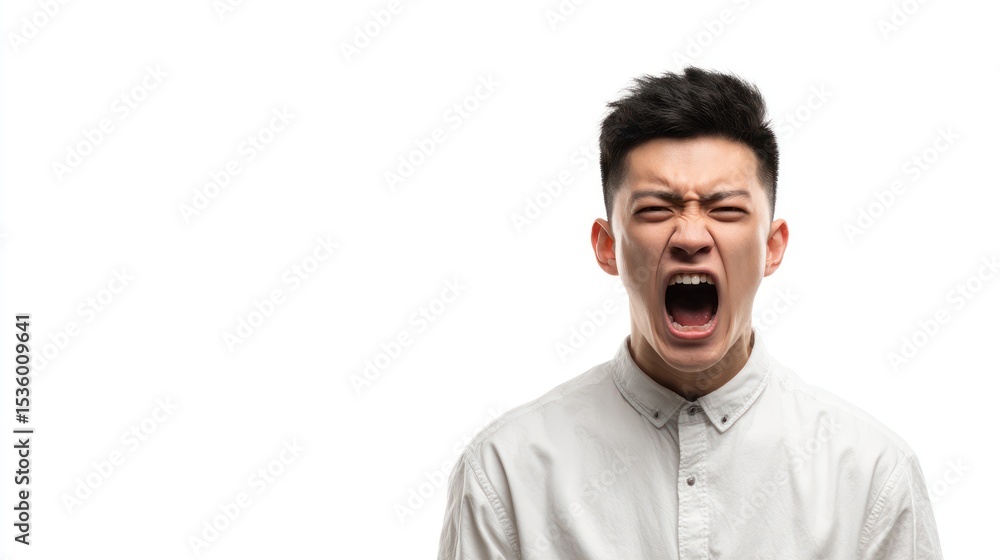 Obraz premium Angry Young Man Portrait Studio Shot