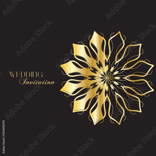 The Gold Mandala Wedding Iinvitation Card