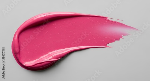 Glossy Fuchsia Lip Gloss Swatch with Subtle Shimmer on Light Gray