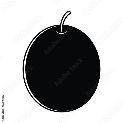 High resolution vector illustration of a whole sapodilla fruit
