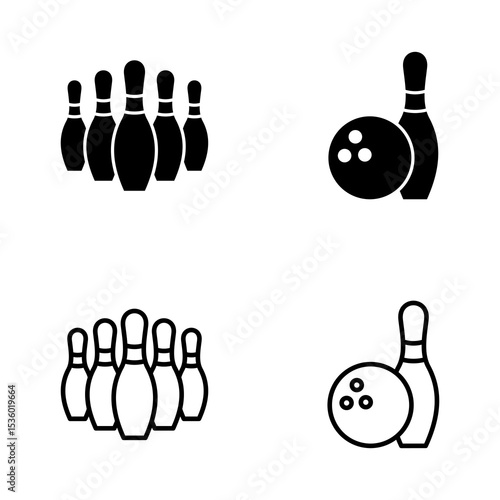 Bowling icon vector. bowling ball and pin sign and symbol.