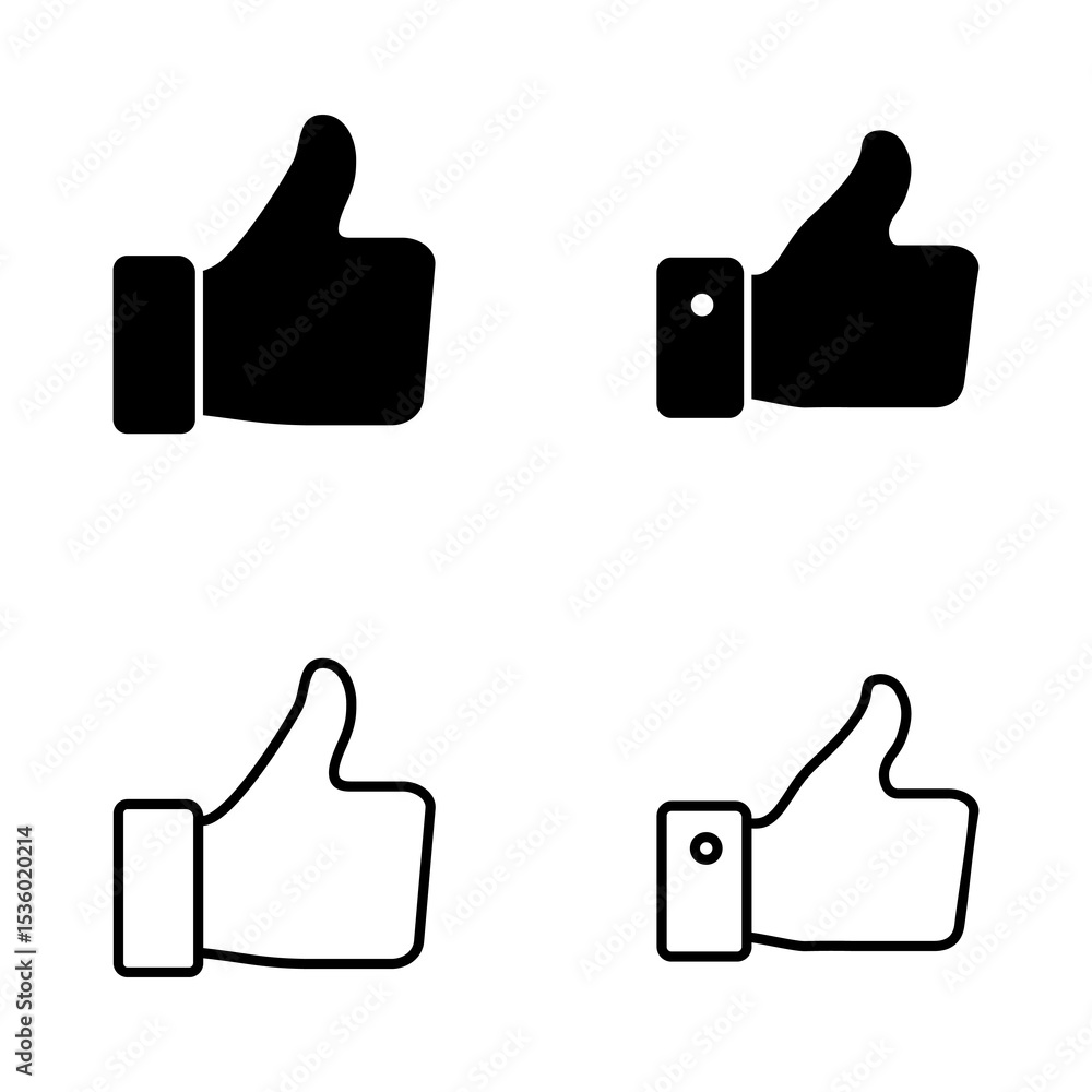 Obraz premium Like icon vector. Thumbs up sign and symbol. Hand like