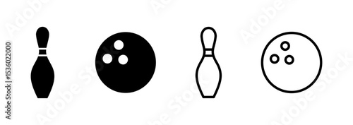 Bowling icon logo design. bowling ball and pin sign and symbol.
