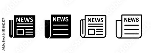 Newspaper icon logo design. news paper sign and symbolign