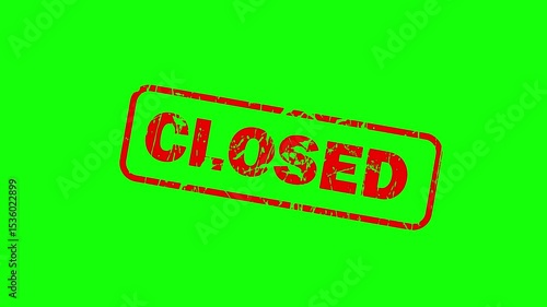 Closed stamp animation Green screen, Animated Rubber stamp effect 