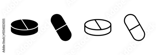 Pills icon logo design. capsule icon. Drug sign and symbol