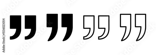 Quote icon logo design. Quotation mark sign and symbol