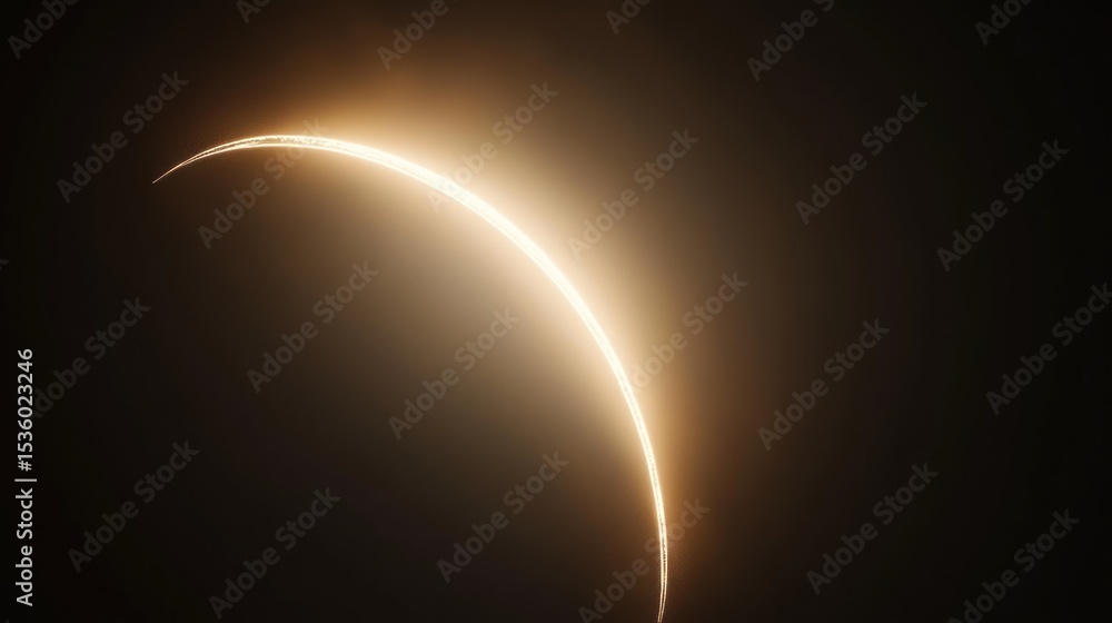 Obraz premium Abstract celestial curve with golden glow against a dark background