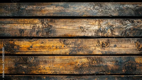 Wallpaper Mural Weathered wood planks with rich, dark tones and visible grain Torontodigital.ca