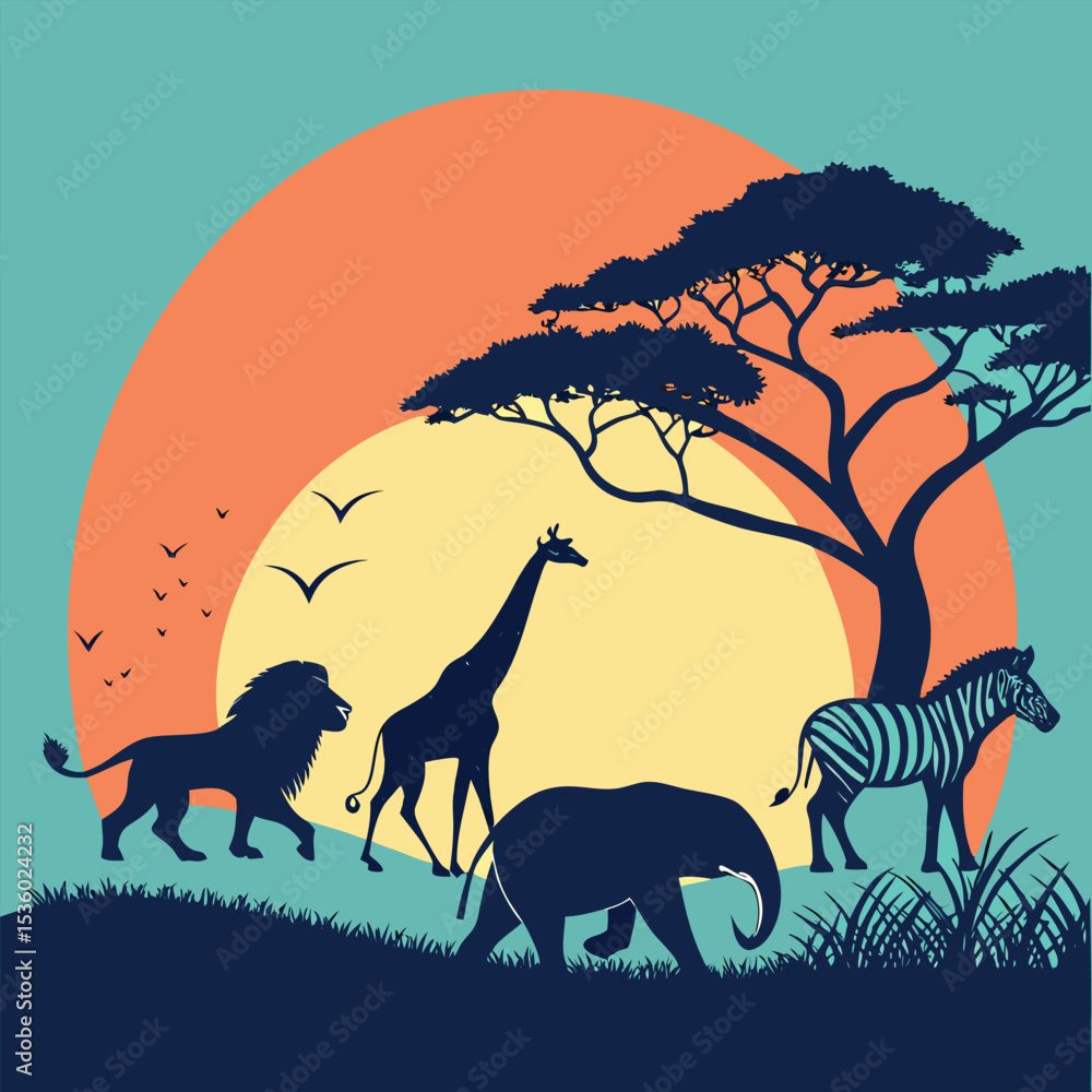 Fototapeta premium wild animals in the forest